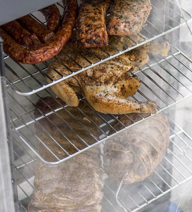 სამრეწველო პორტატული შესაბოლი აპარატი / თევზის, ხორცის შესაბოლი დანადგარი