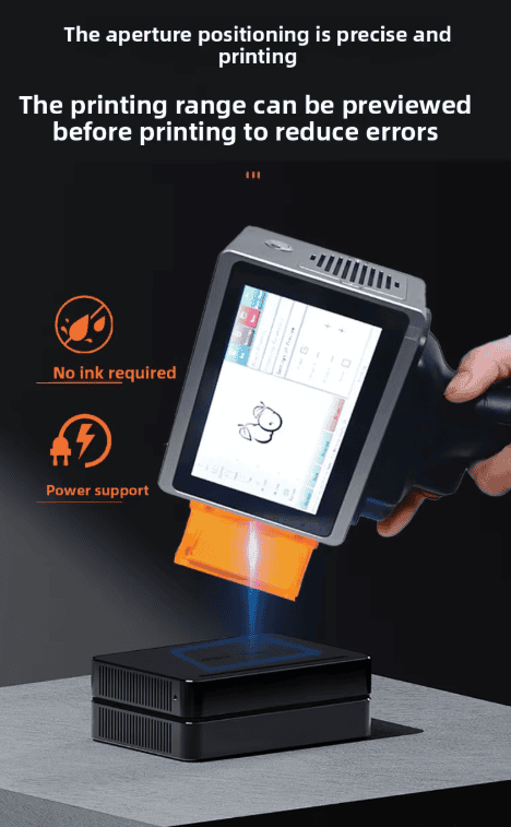 ხელის პორტატული ლაზერული გრავირების აპარატი / ბოჭკოვანი ლაზერული მარკირების ხელსაწყო / გრავირებისთვის, პლასტმასის, ხის, მუყაოს, შეფუთვის კოდირების მანქანებისთვის.    