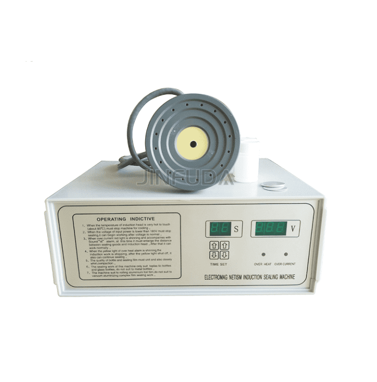 თავსახურის დალუქვის ელექტრომაგნიტური ინდუქციური აპარატი / ქილაზე ალუმინის ფოლგის დასაკრობი მოწყობილობა