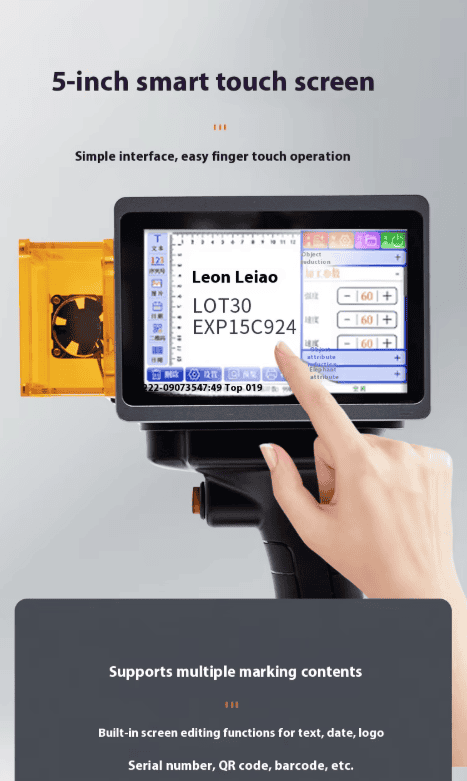 ხელის პორტატული ლაზერული გრავირების აპარატი / ბოჭკოვანი ლაზერული მარკირების ხელსაწყო / გრავირებისთვის, პლასტმასის, ხის, მუყაოს, შეფუთვის კოდირების მანქანებისთვის.    