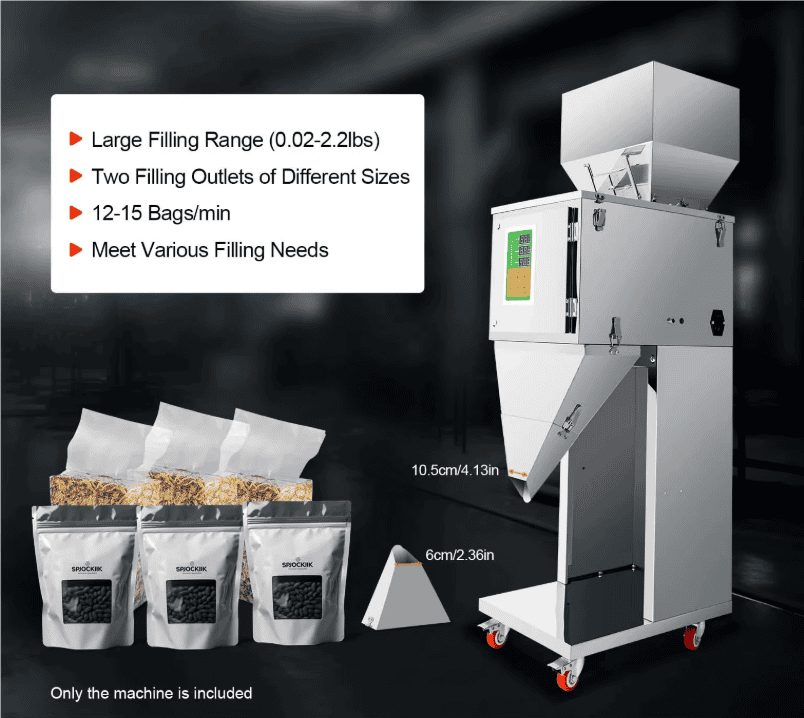 დოზატორი / ავტომატური სასწორი დოზატორით / ვერტიკალური ავტომატური შემავსებელი მანქანა 10-999 გრ