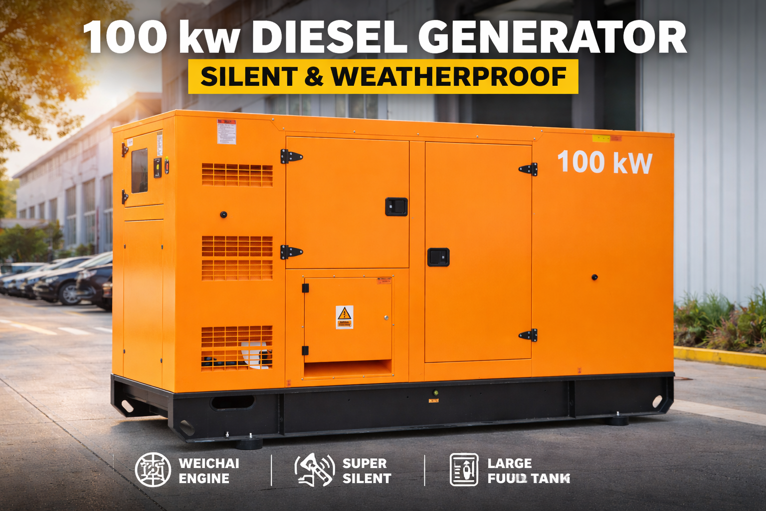 დიზელ გენერატორი Weichai 100KW— ჩუმი კორპუსით, ATS ავტომატიკით