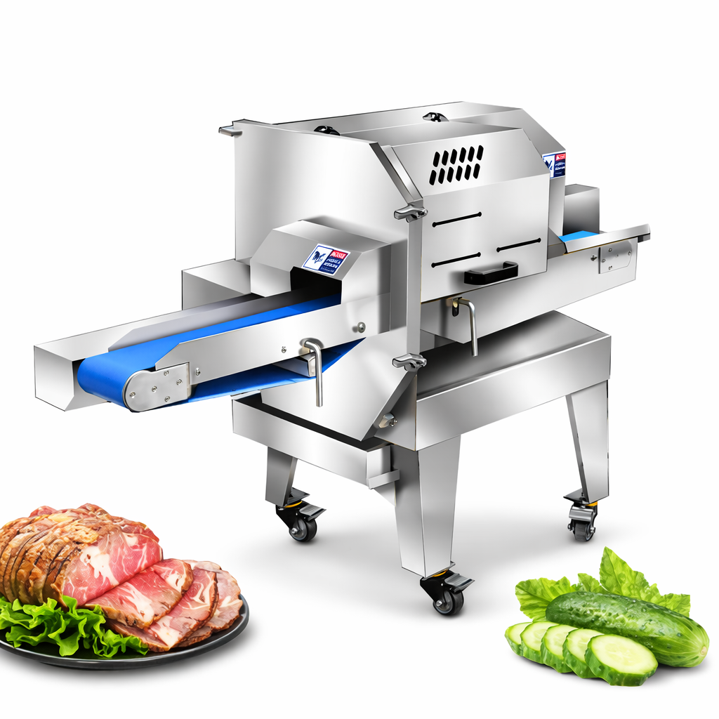 ხორცისა და ბოსტნეულის ავტომატური  საჭრელი მანქანა TE-76 (კონვეიერის ლენტის ტიპი)