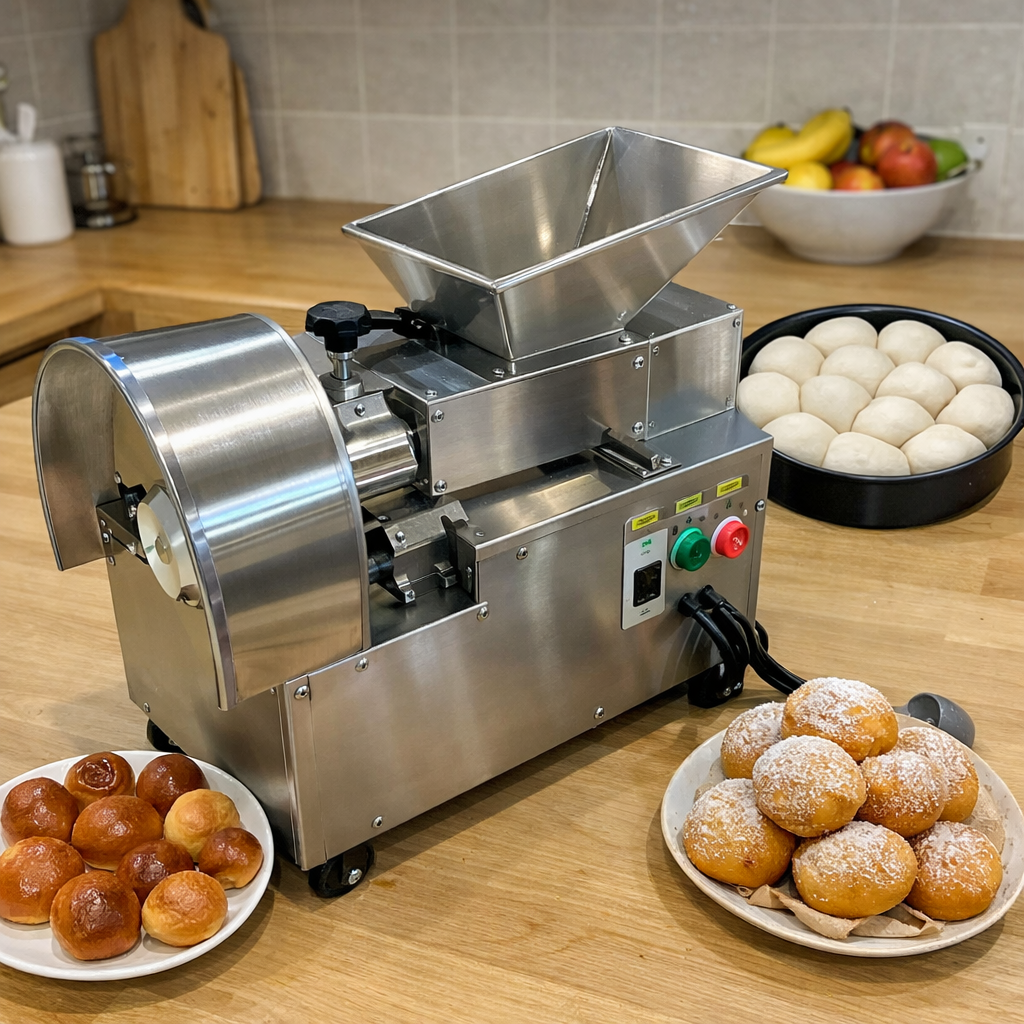 ცომის გუნდების საჭრელი და დამრგვალებელი ავტომატური მანქანა TDDC-40 (60 ცალი/წთ)