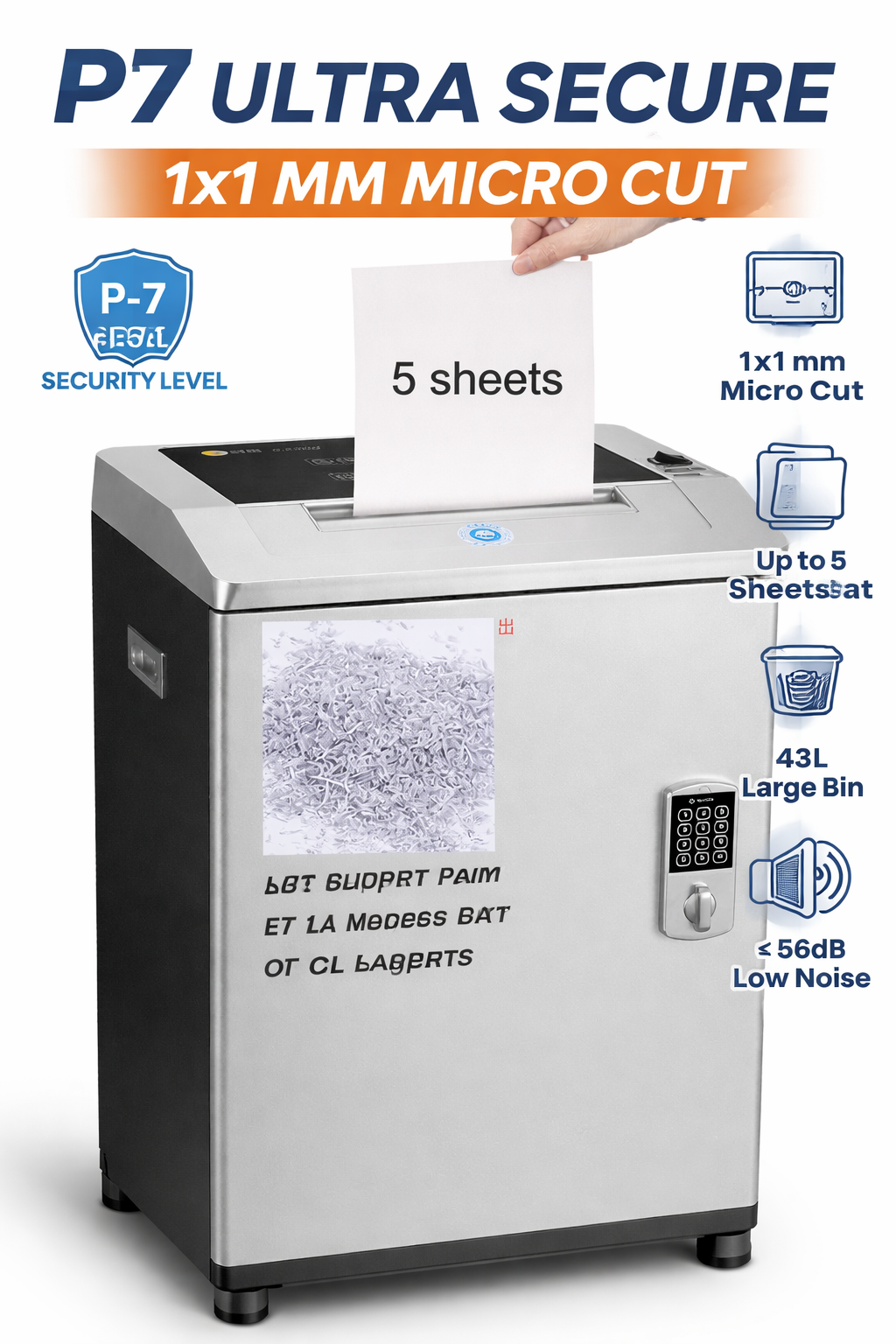 P7 Commercial Paper Shredder G-6500 / Paper Shredder