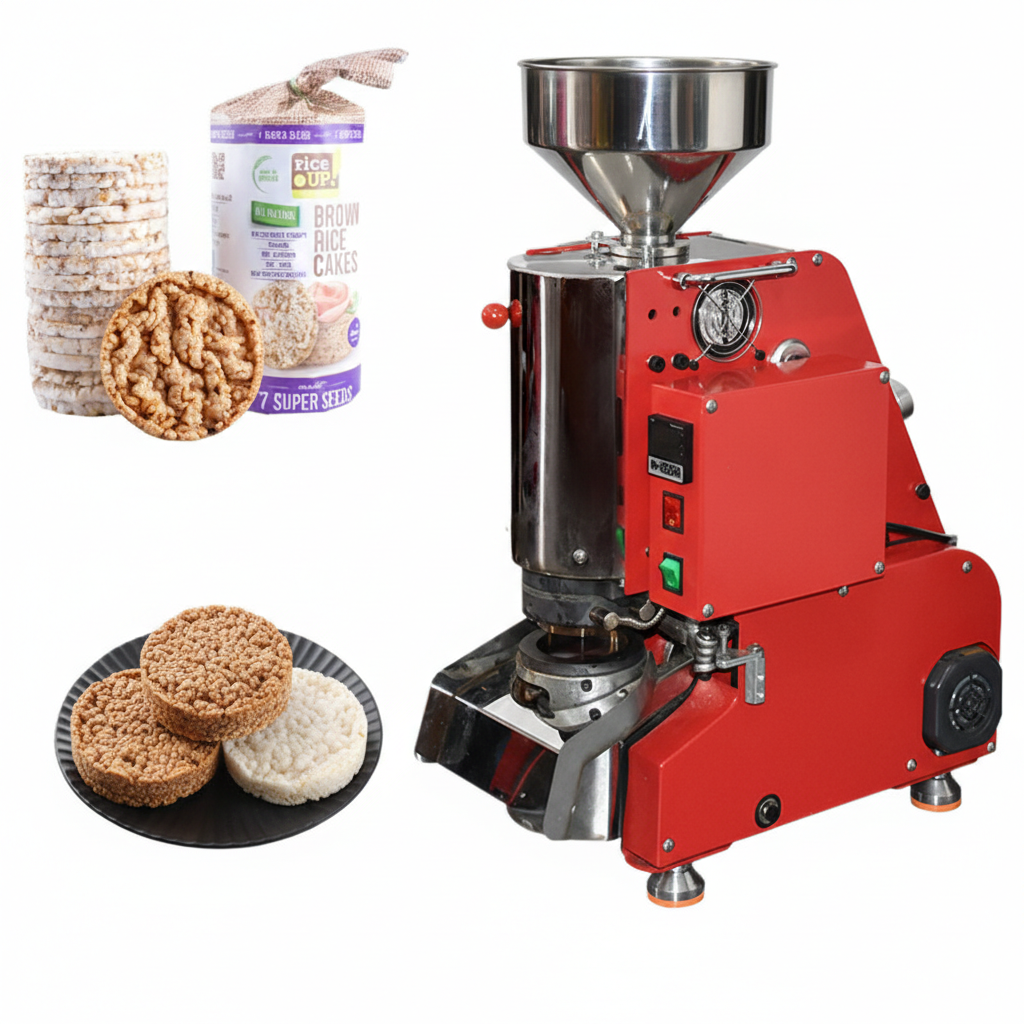 ხრაშუნა პურის (ხლებცის) ავტომატური ფორმირების მანქანა / მრგვალი აფუებული ბრინჯისა და სიმინდის ხრაშუნა ნამცხვრების დასამზადებლად