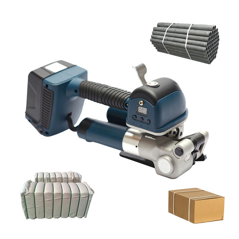 ხელის პორტატული პეტ შესაკრავი აპარატი 19-25მმ / ბატარეაზე მომუშავე დატენვადი ელექტრო- ხელის PET შესაკრავი მანქანა