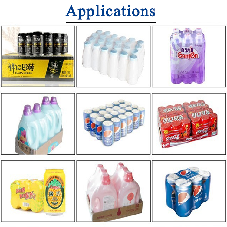 ნახევრად ავტომატური  თბოშეკუმშვადი შესაფუთი მანქანა / ბოთლების შესაფუთი დანადგარი  PVC / PE / POF ფირის სახელოებით