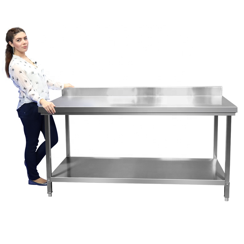 Stainless steel double-decker table