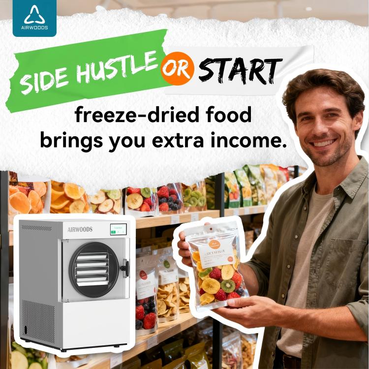 სუბლიმირებული შრობის პროფესიონალური დანადგარი ავტომატური მართვის ლიოფილიზატორი 4 კგ-იანი გაყინვით საშრობი მანქანა ხილისა და ბოსტნეულის გადასამუშავებლად