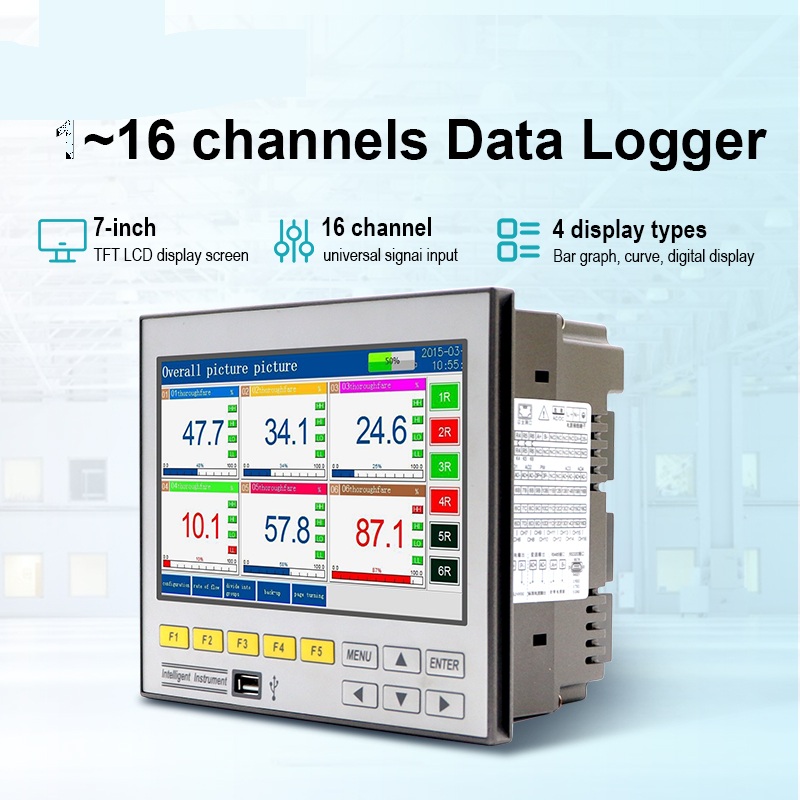 მრავალარხიანი მონაცემთა ჩამწერი მოწყობილობა ტემპერატურის, ტენიანობის, წნევის ნაკადისთვის..., რეალურ დროში მონიტორინგით