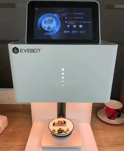 3D ყავის პრინტერი / ყავის ჭავლური ბეჭდვის აპარატი / Evebot ყავის პრინტერი / ბრტყელი პლატფორმის სარესტორნო პრინტერი