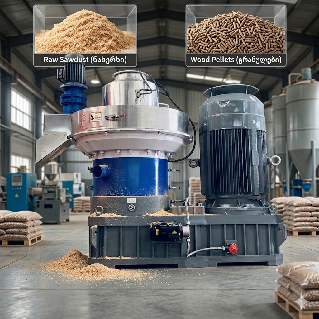 Biomass Pellet Machine | Sawdust Pelletizer | 250-300 kg/h