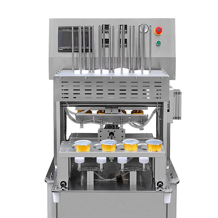 ინდუქციური დალუქვის მანქანა | ჭიქის, იოგურტის, ნაყინის, პუდინგის და ჟელეს შესაფუთი ნახევრად ავტომატური მანქანა