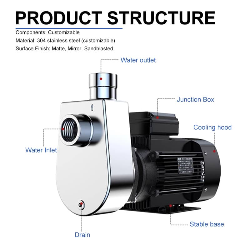 Stainless Steel SS304 Centrifugal Pump 0.75HP KDP-1-14