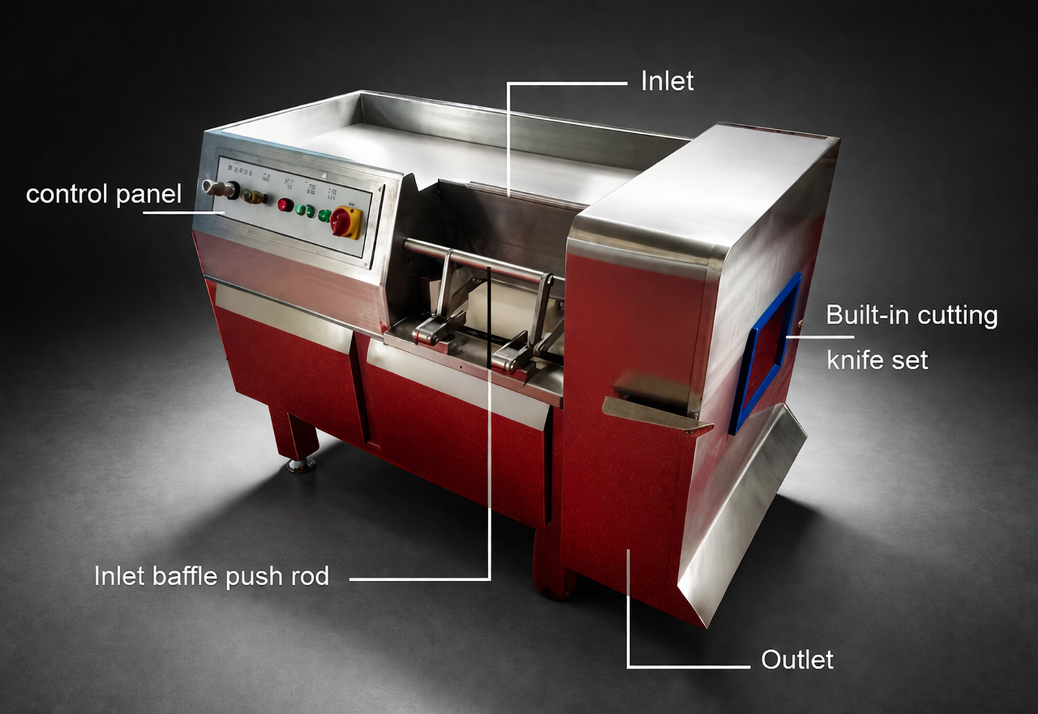 ხორცის კუბიკებად საჭრელი მანქანა PH-350 | გაყინული ქათმის და ყველის საჭრელი 500-700 კგ/სთ