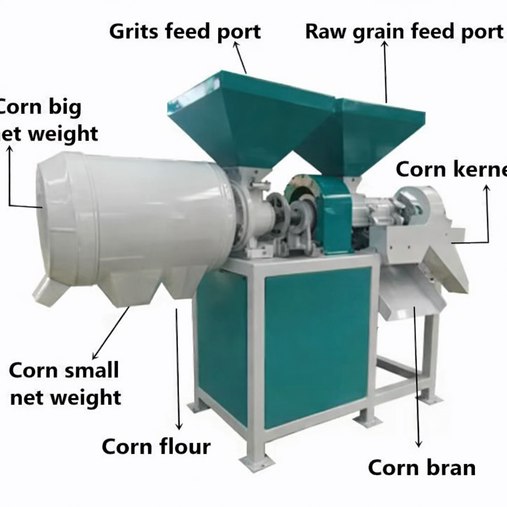 სიმინდის ინდუსტრიული წისქვილი TDCG-500 | ღერღილის და ფქვილის საფქვავი მანქანა 800-1000 კგ/სთ