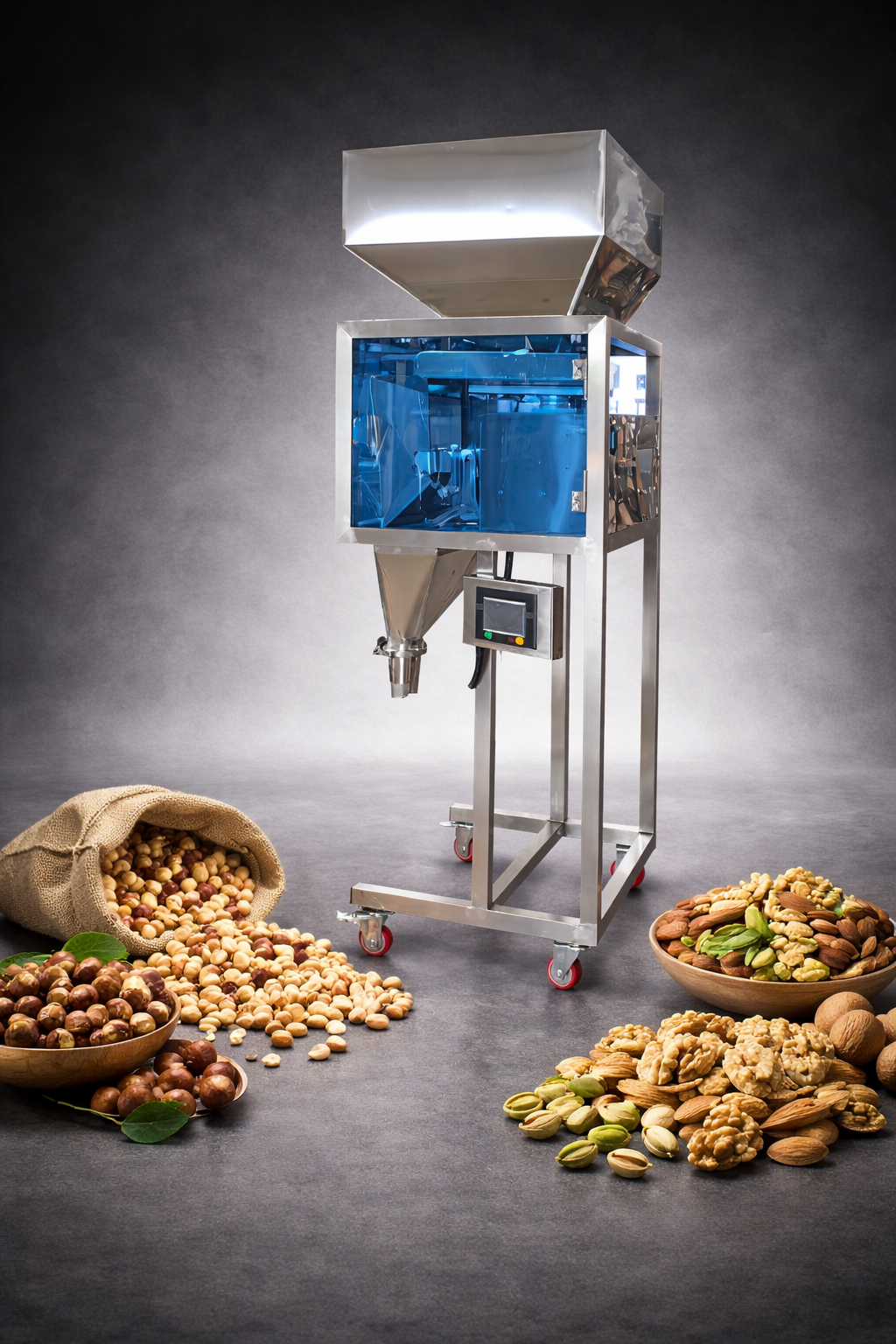 თხილის მარცვლეულის ასაწონი შემავსებელი მანქანა 100გ–5კგ