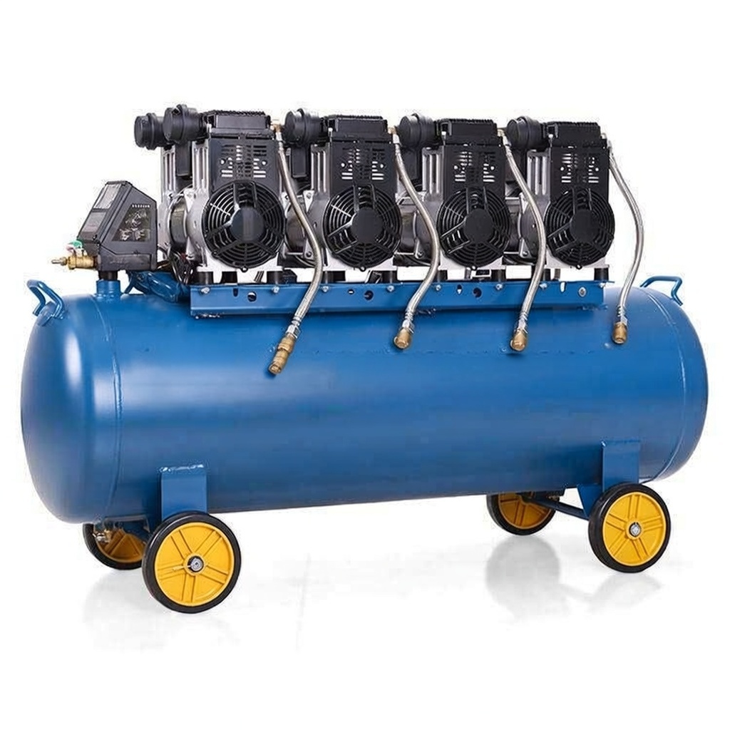 Silent air compressor without oil, 120 L | 4400W | 400 L/min | Turbo
