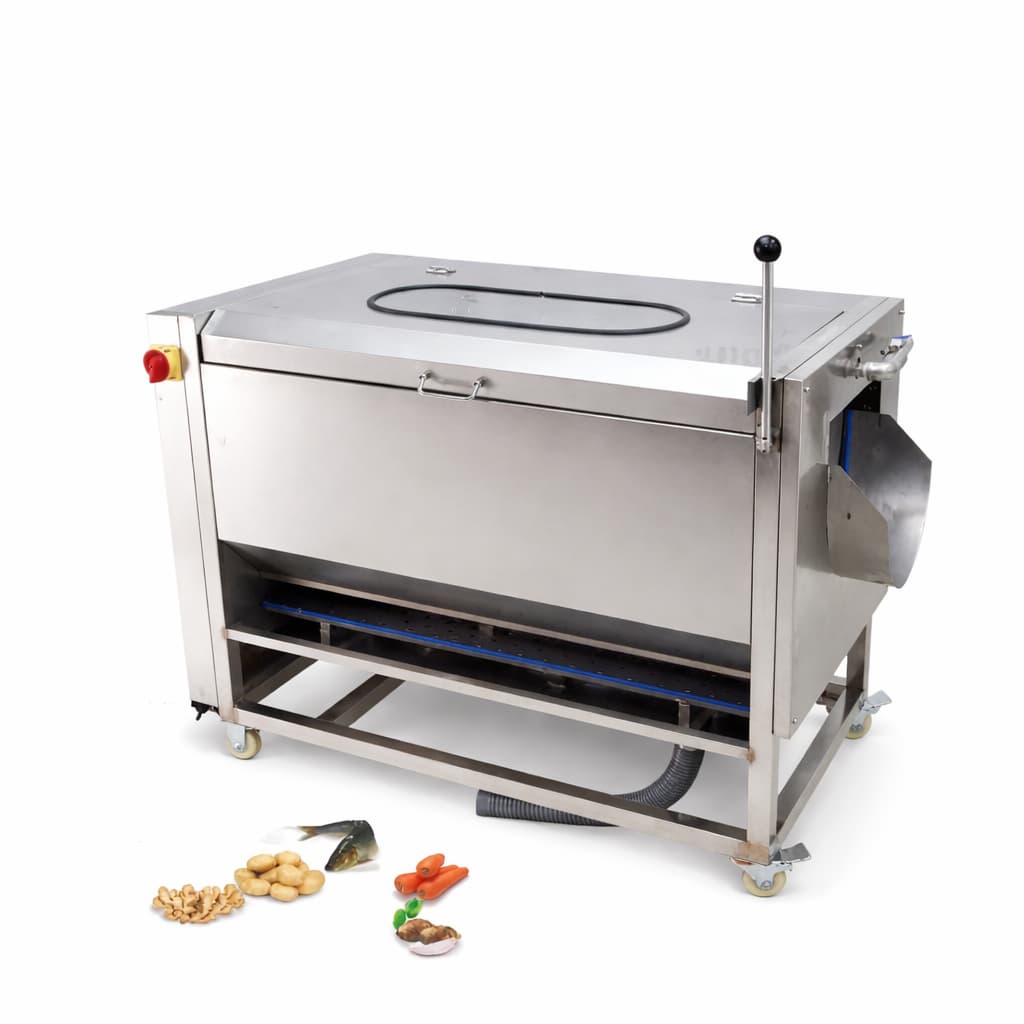 ბოსტნეულის და ხილის ჯაგრულა სისტემით რეცხვის და გაფცქვნის მანქანა | კარტოფილის, ჯანჯაფილის, ტაროს, ბოლოკის საწმენდი დანადგარი