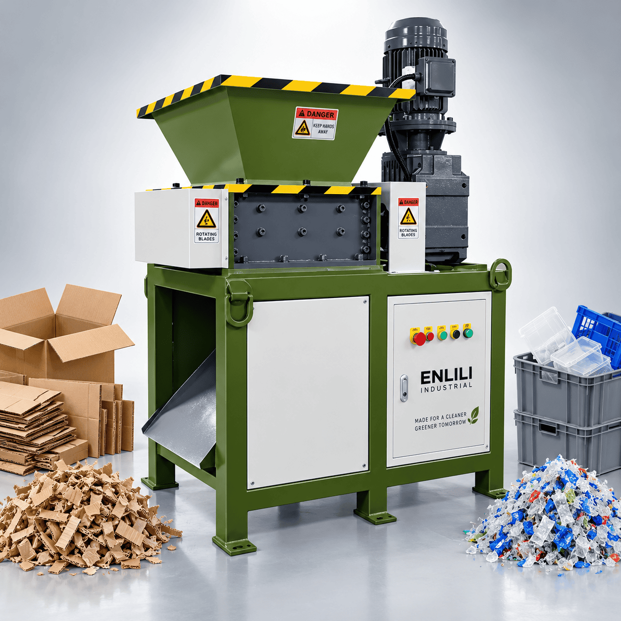 R-TMJ-400 — Mini Industrial Shredder for Cardboard and Plastic